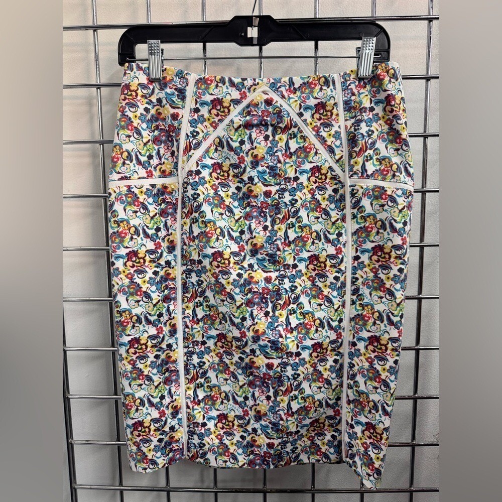 Versace floral print cotton blend pencil skirt size 40
